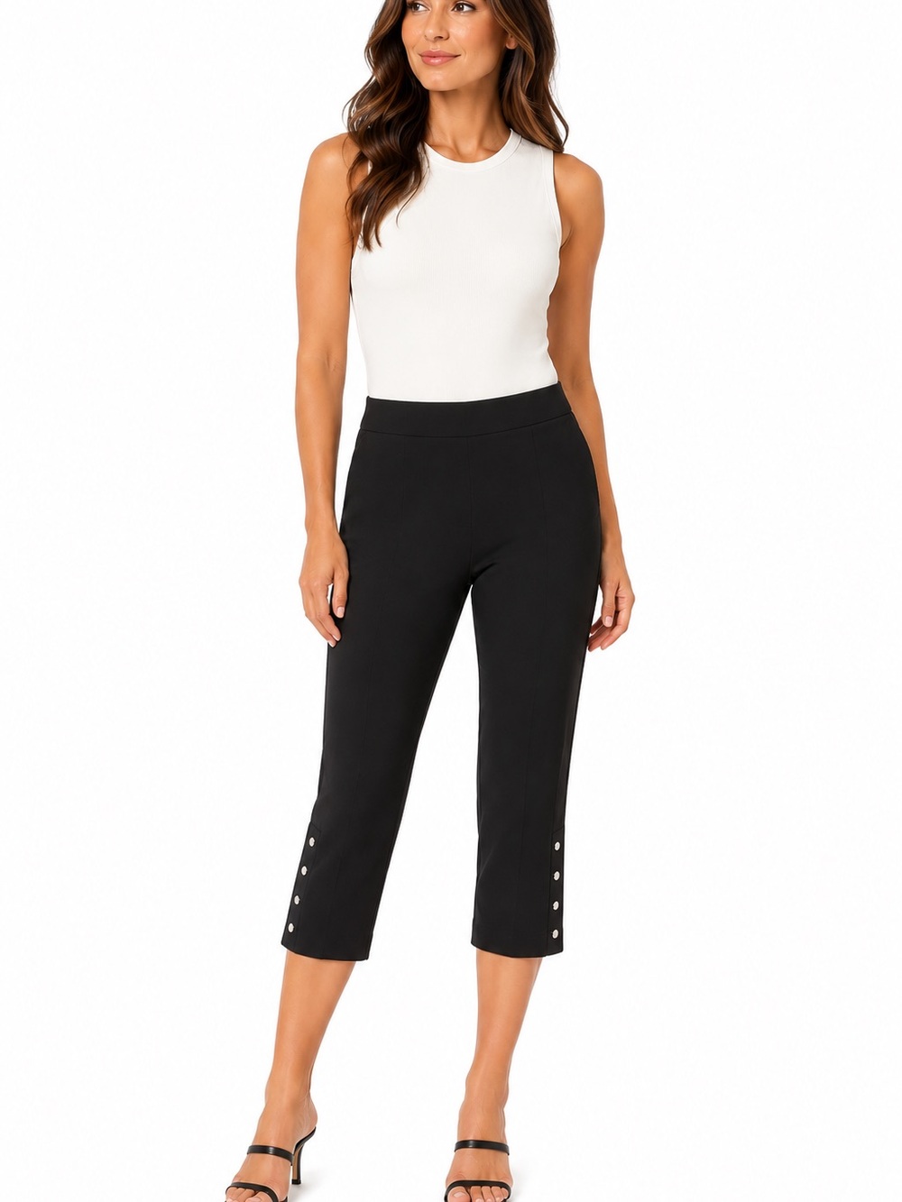 Nygard Luxe Slims black capris, Size M (10-12)